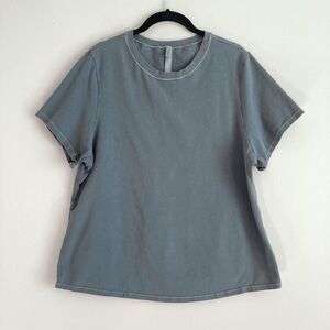 SKIMS Cotton Jersey Short Sleeve T-Shirt Blue Approx Size Large Basic Casual